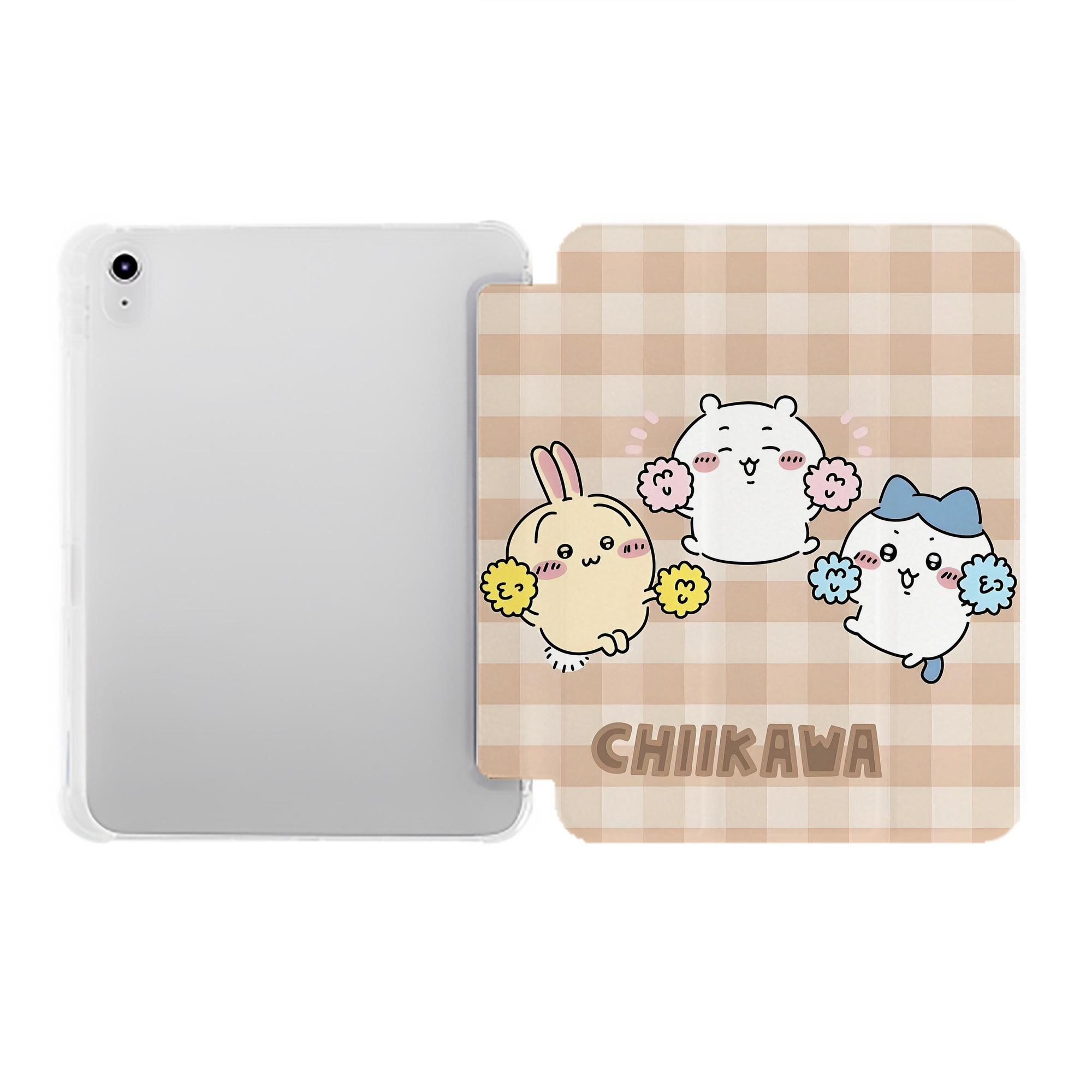 （画像用） ちいかわ Chii-kawa IPad ケース ペン収納付き 三つ折りスタンド PUレザー×シリコン 対応機種9.5/10.5/10.9インチ